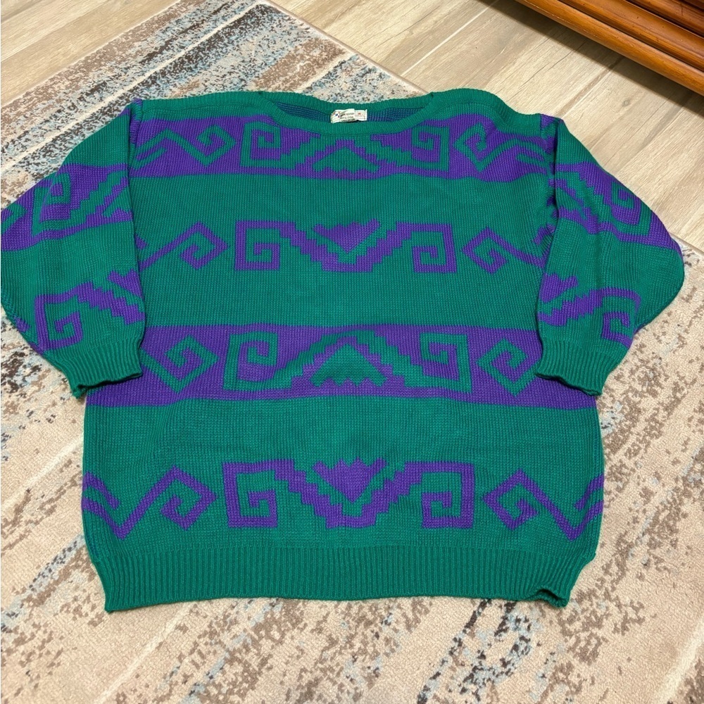 Vintage Unisex Patterned Sweater Size Large 🌞
